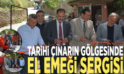 Tarihi çınarın gölgesinde el emeği sergisi