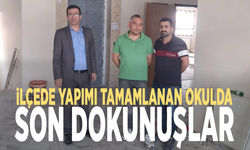 İlçede yapımı tamamlanan okulda son dokunuşlar