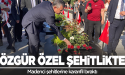 CHP Genel Başkanı Özel, Soma Maden Şehitliği'nde hayatını kaybeden madencilerin mezarlarına karanfil bıraktı