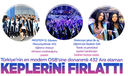 Türkiye’nin en modern OSB’sine donanımlı 432 Ara elaman mezuniyet kepi fırlattı