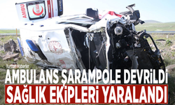 Ambulans şarampole devrildi: Sağlık ekipleri yaralandı