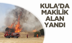 Kula'da makilik alanda çıkan yangında soğutma çalışmaları sürüyor