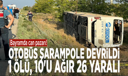 Bayramda can pazarı! Otobüs şarampole devrildi: 1 ölü, 10'u ağır 26 yaralı