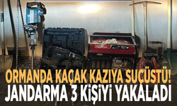 Ormanda kaçak kazıya suçüstü! Jandarma 3 kişiyi yakaladı
