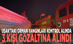 Uşak'taki orman yangınları kontrol altında: 3 kişi gözaltına alındı