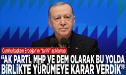 Erdoğan: "Ak Parti, MHP ve DEM olarak bu yolda birlikte yürümeye karar verdik"