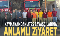 Kaymakamdan ateş savaşçılarına anlamlı ziyaret