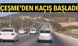 Su kesintilerinin başladığı Çeşme'de tatilciler dönüş trafiğinde