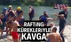 Rafting merkezinde kürekli kavga