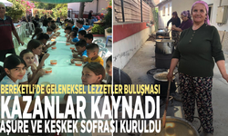 Bereketli’de geleneksel lezzetler buluşması: Kazanlar kaynadı, aşure ve keşkek sofrası kuruldu