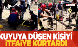 Kuyuya düşen kişiyi itfaiye ekipleri kurtardı