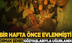 1 hafta önce evlenen yangın şehidi Tolunay Kocaman gözyaşları içinde son yolculuğuna uğurlandı