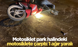 Motosiklet park halindeki motosiklete çarptı: 1 ağır yaralı
