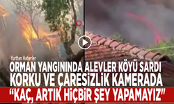 Orman yangınında alevler köyü sardı, korku ve çaresizlik kamerada: 'Kaç, artık hiçbir şey yapamayız'"