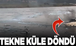 Akyaka’da tekne yangını