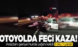 Otoyolda feci kaza, araçtan geriye hurda yığını kaldı: 1 ölü, 1 yaralı