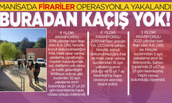 MANİSA’DA FİRARİLER OPERASYONLA YAKALANDI
