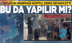 Çocuğun parmağı koptu, ders devam etti