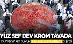 Bin 930 kiloluk dev sucuklu yumurta yaparak dünya rekoru kırdılar