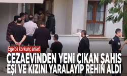 Ege’de korkunç anlar! Cezaevinden yeni çıkan şahıs eşi ve kızını yaralayıp rehin aldı