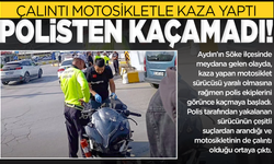 Çalıntı motosikletle kaza yaptı, polisten kaçamadı