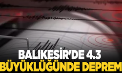 Balıkesir'de 4.3 büyüklüğünde deprem