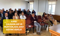 Kamu çalışanları ve muhtarlara afet eğitimi verildi
