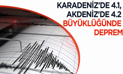 Karadeniz'de 4.1, Akdeniz'de 4.2 büyüklüğünde deprem