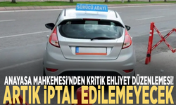 Anayasa Mahkemesi'nden kritik ehliyet düzenlemesi! Artık iptal edilemeyecek