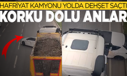 Hafriyat kamyonu yolda 100 metre sürükledi