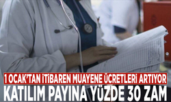 1 Ocak’tan itibaren muayene ücretleri artıyor: Katılım payına yüzde 30 zam
