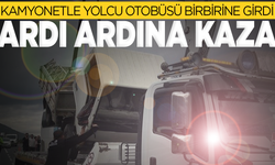 Kamyonetle yolcu otobüsü çarpıştı: 2 yaralı