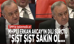 TBMM’de beklenmedik an! MHP'li Erkan Akçay'ın dili sürçtü: "Şişt şişt sakin ol..."