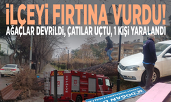 İlçeyi fırtına vurdu: Ağaçlar devrildi, çatılar uçtu, 1 kişi yaralandı