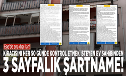 Ege’de sıra dışı ilan! Kiracısını her 50 günde kontrol etmek isteyen ev sahibinden 3 sayfalık şartname