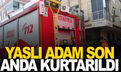 Yaşlı adam yangından son anda kurtarıldı