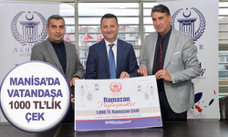 Manisa'da vatandaşa 1000 TL'lik alışveriş çeki