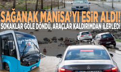 Sağanak Manisa'yı esir aldı! Sokaklar göle döndü, araçlar kaldırımdan ilerledi