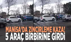 Manisa'da zincirleme kaza! 5 araç birbirine girdi