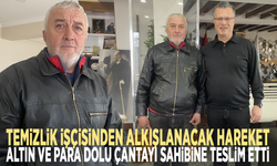 Temizlik işçisinden alkışlanacak hareket... Altın ve para dolu çantayı sahibine teslim etti