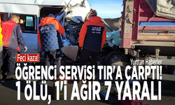 Feci kaza! Öğrenci servisi TIR'a çarptı: 1 ölü, 1'i ağır 7 yaralı