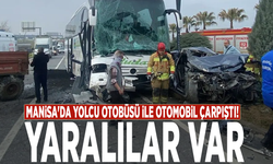 Manisa'da yolcu otobüsü ile otomobil çarpıştı: Yaralılar var