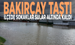 Bakırçay taştı: İlçede sokaklar sular altında kaldı