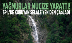 Yağmurlar mucize yarattı! Spil’de kuruyan şelale yeniden çağladı