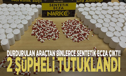 Durdurulan araçtan binlerce sentetik ecza çıktı! 2 şüpheli tutuklandı