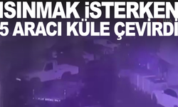 Isınmak isterken araçları yaktı