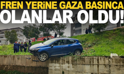 Fren yerine gaza basınca, sitenin bahçesine yuvarlandı