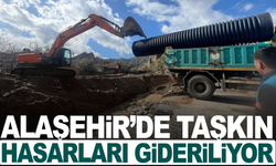 Alaşehir'de taşkın hasarları gideriliyor