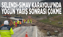Selendi-Simav Karayolu'nda yoğun yağış sonrası çökme