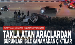 Mimar Sinan Bulvarı’nda korkutan zincirleme kaza! Takla atan araçlardan burunları bile kanamadan çıktılar